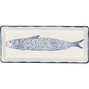 Clayre & Eef Serveerschaal 30x12x2 cm Beige Keramiek Vis