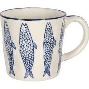 Clayre & Eef Mok 550 ml Beige Keramiek Vissen