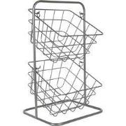 Clayre & Eef Mandenrek 22x22x41 cm Grijs Metaal