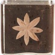 Clayre & Eef Theelichthouder 7x7x9 cm Goudkleurig Glas Ster