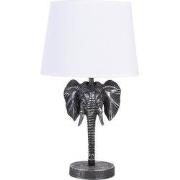 Clayre & Eef Tafellamp Olifant 23x23x41 cm Zwart Wit Polyresin