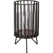 Clayre & Eef Windlicht Ø 18x33 cm Zwart Metaal