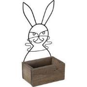 Clayre & Eef Bloempot Bruin Hout Konijn