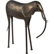 Clayre & Eef Beeld Olifant 86 cm Koperkleurig Metaal