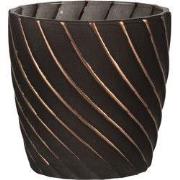 Clayre & Eef Theelichthouder Ø 7x7 cm Zwart Glas