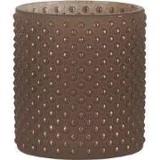 Clayre & Eef Theelichthouder Ø 7x8 cm Bruin Glas