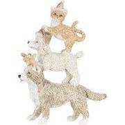 Clayre & Eef Beeld Dieren 12x4x17 cm Grijs Beige Kunststof Dieren