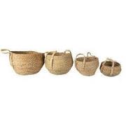 Clayre & Eef Opbergmand Set van 4 Ø 30 - Ø 18cm Bruin Stro