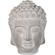 Clayre & Eef Beeld Boeddha 15x15x19 cm Grijs Steen