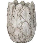 Clayre & Eef Bloempot Ø 15x21 cm Grijs Steen Veren