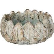 Clayre & Eef Bloempot Ø 20x10 cm Grijs Steen Veren