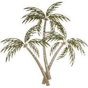 Clayre & Eef Wanddecoratie Palm 90x100 cm Groen Bruin IJzer Palmboom