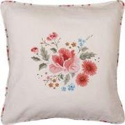 Clayre & Eef Kussenhoes 40x40 cm Beige Katoen Rozen