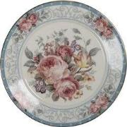 Clayre & Eef Ontbijtbord Ø 21 cm Wit Porselein Bloemen