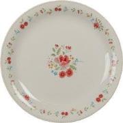 Clayre & Eef Ontbijtbord Ø 20 cm Beige Roze Keramiek Rozen