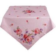 Clayre & Eef Tafelkleed 130x180 cm Roze Paars Katoen Rozen