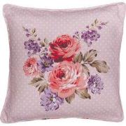 Clayre & Eef Kussenhoes 40x40 cm Roze Paars Katoen Rozen