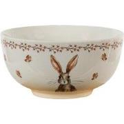 Clayre & Eef Soepkom 500 ml Beige Bruin Porselein Konijn