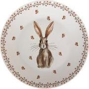 Clayre & Eef Dinerbord Ø 26 cm Beige Bruin Porselein Konijn