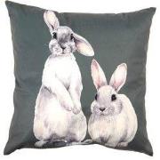 Clayre & Eef Kussenhoes 45x45 cm Groen Wit Polyester Konijnen