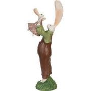 Clayre & Eef Beeld Konijn 10x7x25 cm Bruin Polyresin