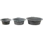 Clayre & Eef Decoratie schaal Set van 3 Ø 36x11 cm Grijs Metaal