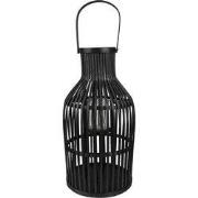 Clayre & Eef Windlicht Ø 23x39 cm Zwart Bamboe