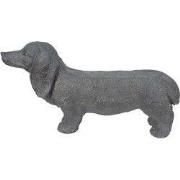 Clayre & Eef Beeld Hond 74x19x39 cm Grijs Magnesium (MGO)