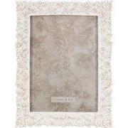 Clayre & Eef Fotolijst 17x22 cm Wit Goudkleurig Polyresin Bloemen