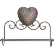 Clayre & Eef Handdoekhouder 25x8x20 cm Bruin IJzer Hart