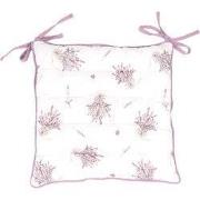 Clayre & Eef Stoelkussen Foam 40x40 cm Paars Wit Katoen Lavendel