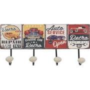 Clayre & Eef Wandkapstok 40x5x17 cm Rood Groen IJzer