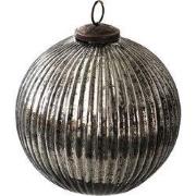 Clayre & Eef Kerstbal Ø 15 cm Zwart Zilverkleurig Glas