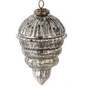 Clayre & Eef Kerstbal Ø 10 cm Zilverkleurig Glas