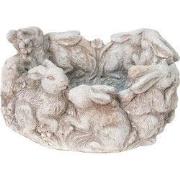 Clayre & Eef Bloempot Konijn Ø 27x12 cm Beige Steen