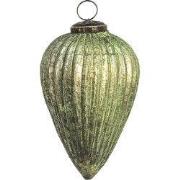Clayre & Eef Kerstbal XL Groen Glas