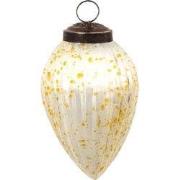 Clayre & Eef Kerstbal Ø 5 cm Wit Geel Glas