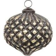 Clayre & Eef Kerstbal Ø 9 cm Bruin Glas