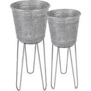 Clayre & Eef Planthouder Ø 35 Ø 31 cm Grijs Metaal