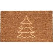 Clayre & Eef Deurmat 75x45 cm Bruin Kokos Kerstboom