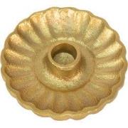 Clayre & Eef Kandelaar Ø 11x3 cm Goudkleurig Aluminium