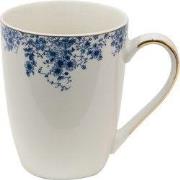 Clayre & Eef Mok 330 ml Blauw Porselein Bloemen
