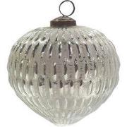 Clayre & Eef Kerstbal Ø 12 cm Zilverkleurig Grijs Glas