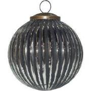 Clayre & Eef Kerstbal Ø 10 cm Zwart Zilverkleurig Glas