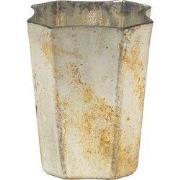 Clayre & Eef Theelichthouder 10x10x13 cm Goudkleurig Glas