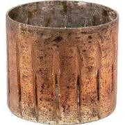 Clayre & Eef Theelichthouder Ø 13x11 cm Koperkleurig Glas