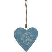 Clayre & Eef Hanger Hart 16 cm Blauw IJzer