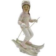 Clayre & Eef Beeld Kind 19 cm Roze Wit Kunststof