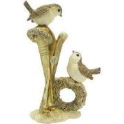 Clayre & Eef Beeld Vogel 18 cm Goudkleurig Kunststof