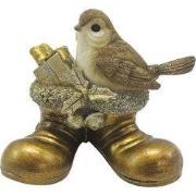 Clayre & Eef Beeld Vogel 9 cm Goudkleurig Kunststof